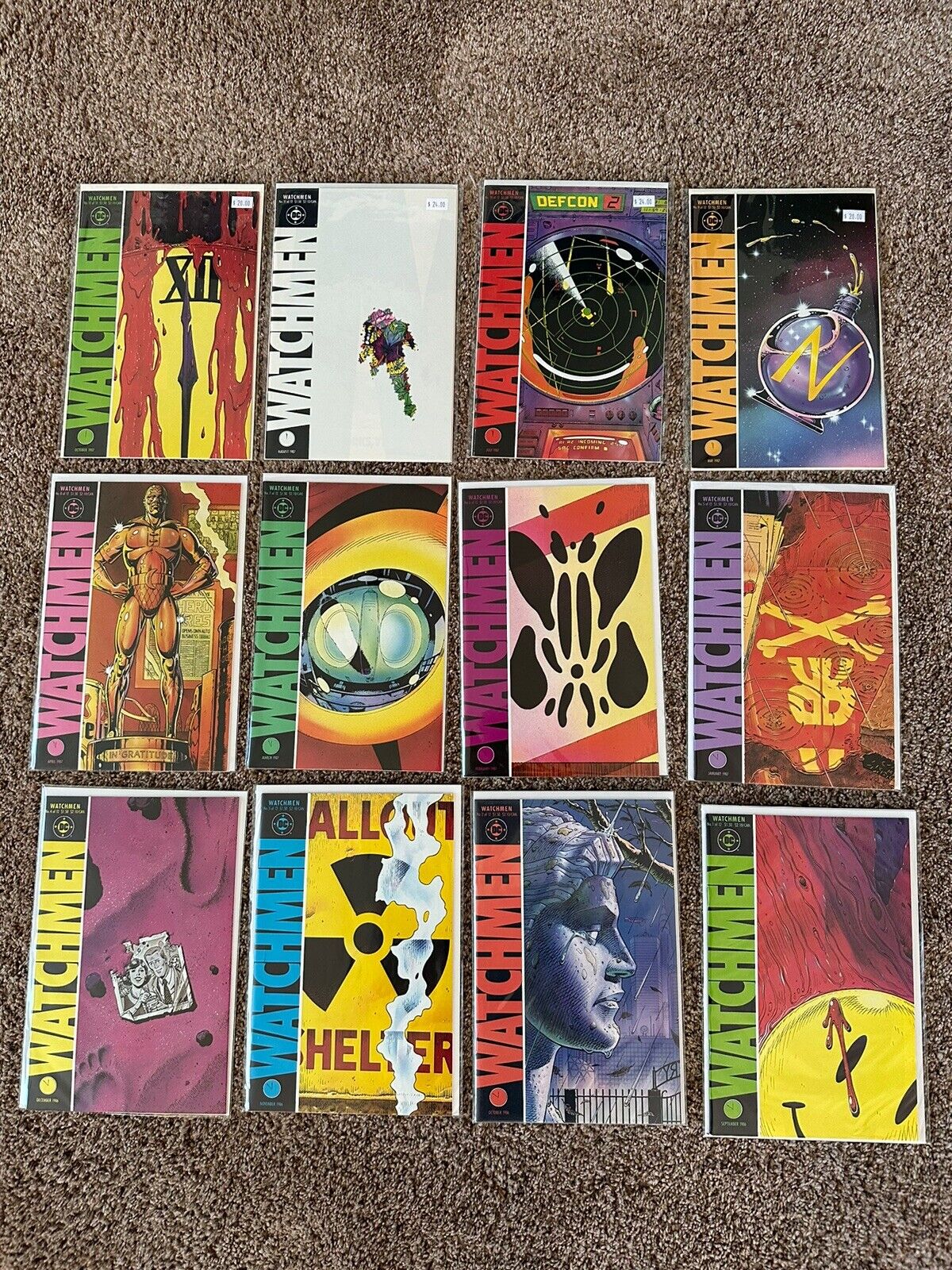 Watchmen #1,2,3,4,5,6,7,8,9,10,11,12 (1986) #1-12 Lot NM-/NM