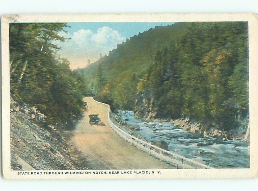 W-Border OLD CARS & VIEW OF STREET Wilmington Notch New York NY 60k cards n1448