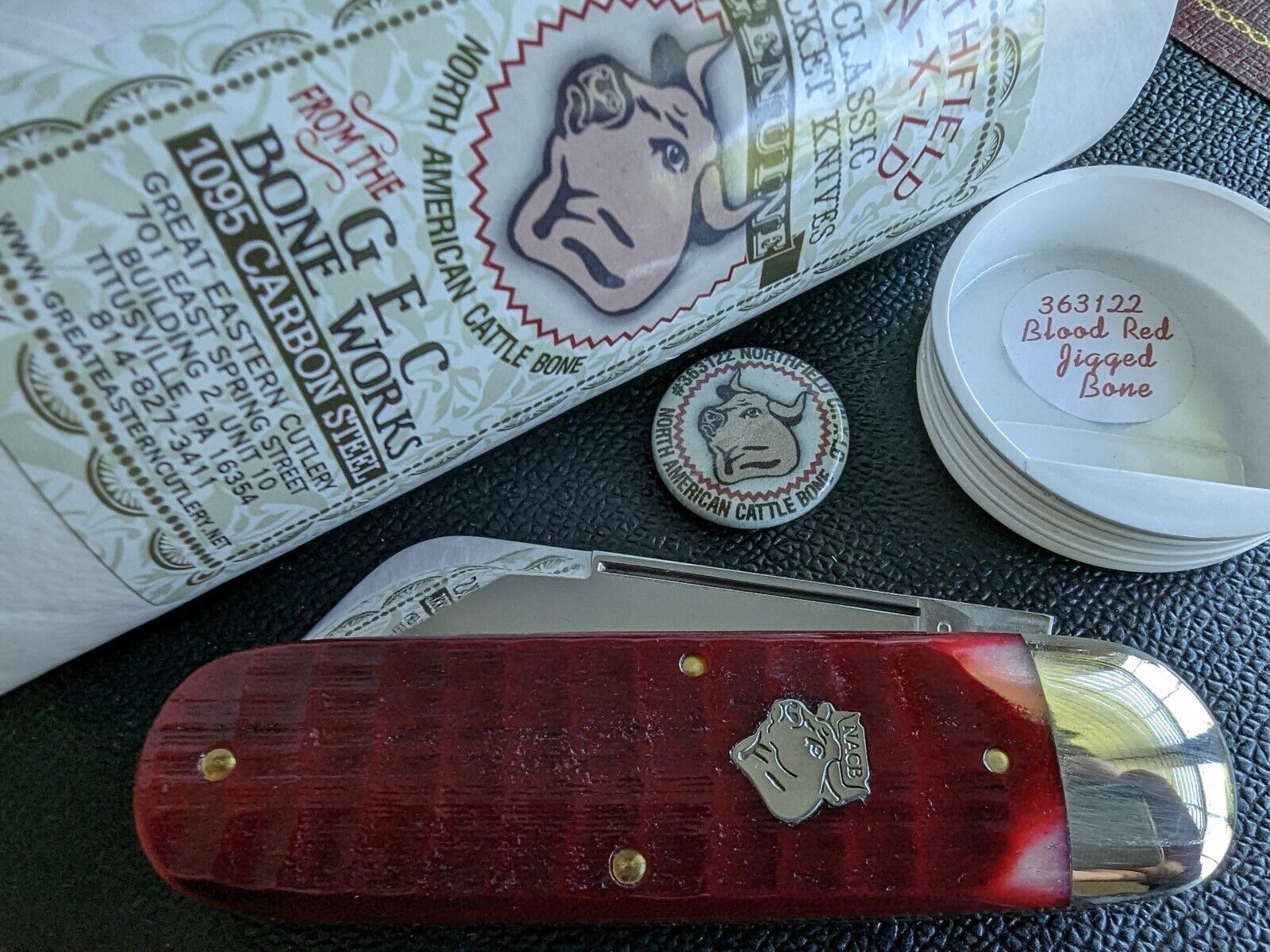 GREAT EASTERN CUTLERY UN-X-LD #36 ELEPHANT TOE NAIL KNIFE GEC 363122 BLOOD RED 