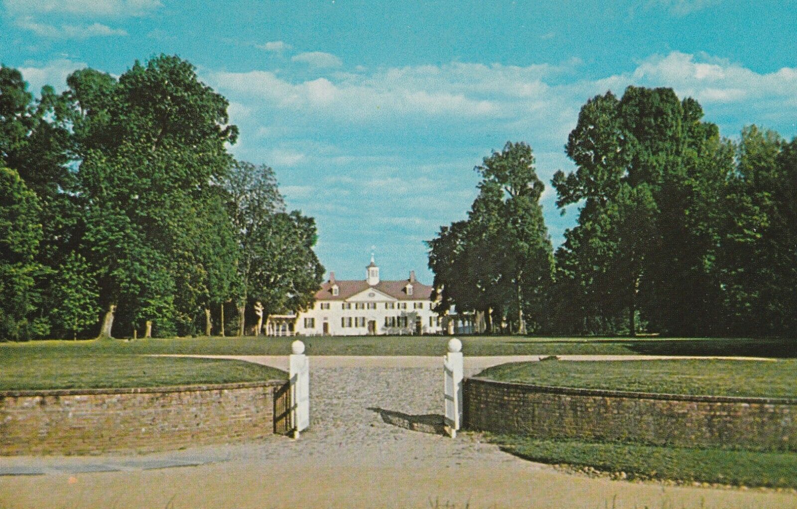 The West front of the Mount Vernon seen from Bowling Green Gate postcard 