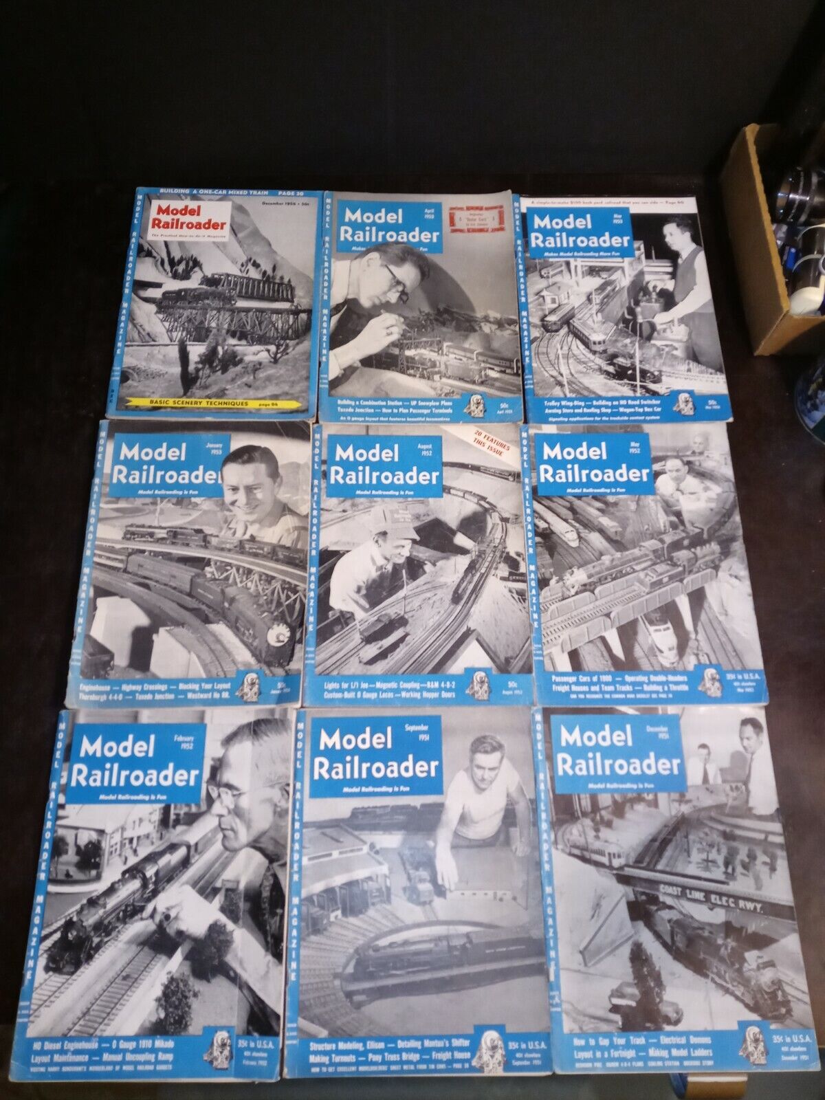 Model Railroader Magazine Lot of 9 Magazines 1951-1954