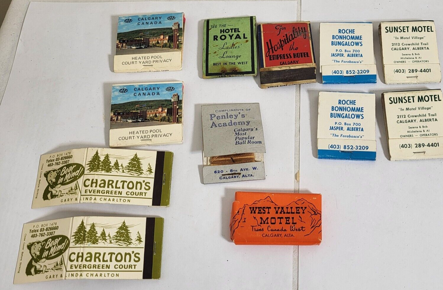 Vintage CALGARY Alberta Related Advertising Matchbook Covers Canada