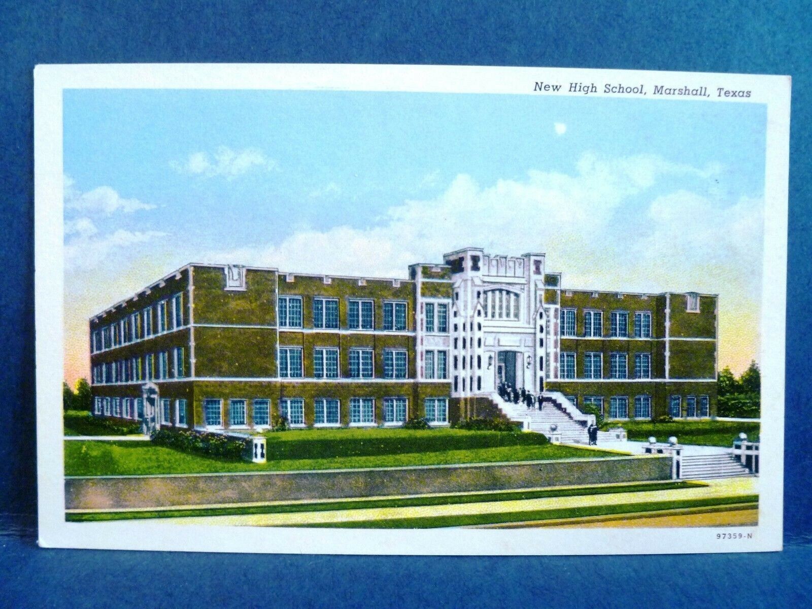 Postcard TX Marshall Texas New High School
