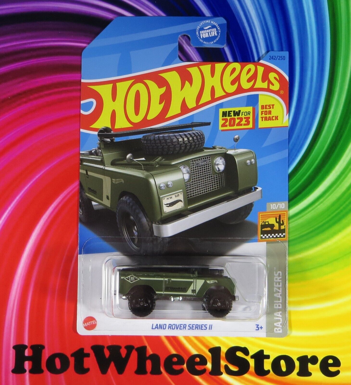 2023  Hot Wheels   Green   LAND ROVER SERIES II   New Model  #242  HW77-121823