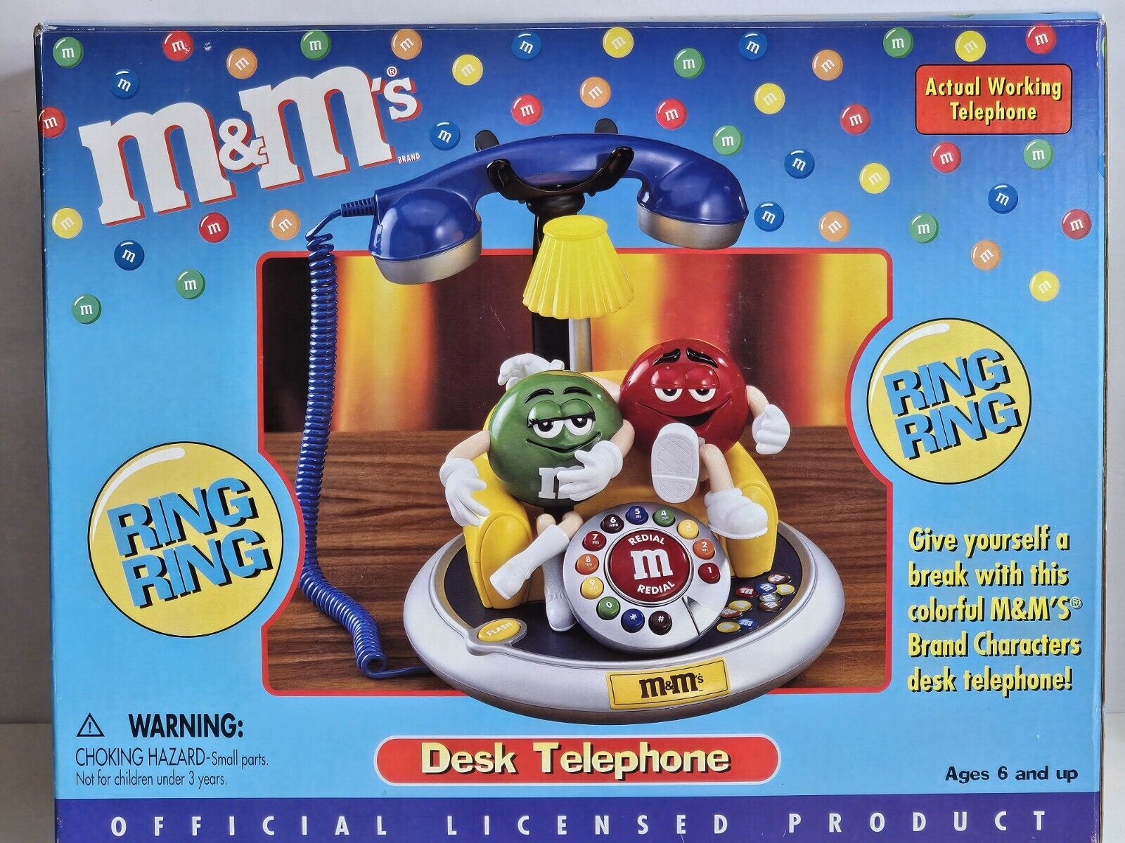 M&M's Desk Telephone Official Licensed Product New In Box Red & Green Characters