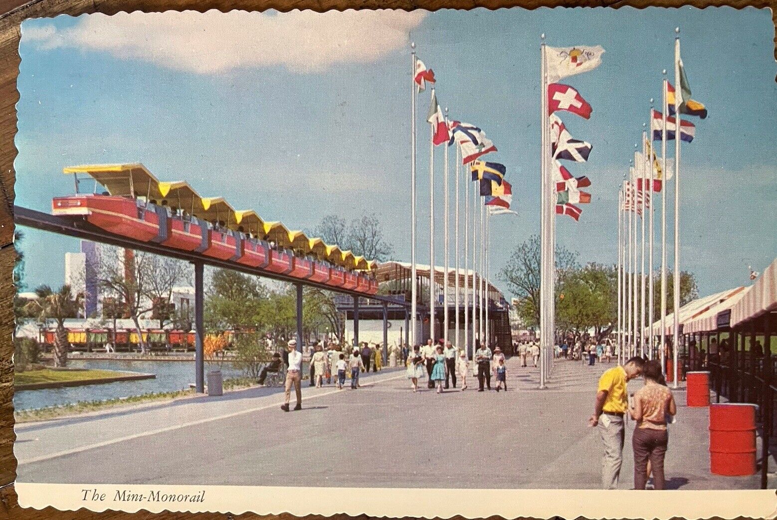 Mini Monorail & Plaza Of Flags 1968 HemisFair San Antonio TX