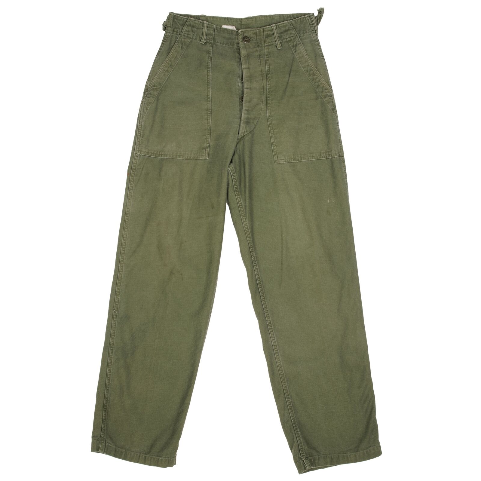 VINTAGE US ARMY UTILITY TROUSERS PANTS OG-107 SATEEN 1960S VIETNAM WAR SMALL