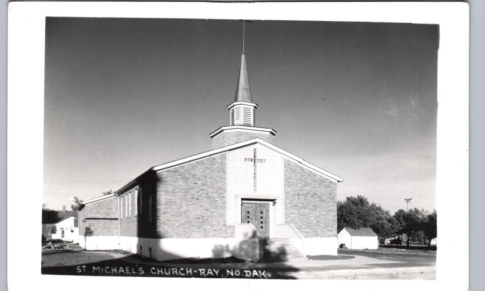 ST MICHAELS CHURCH ray nd real photo postcard rppc north dakota history