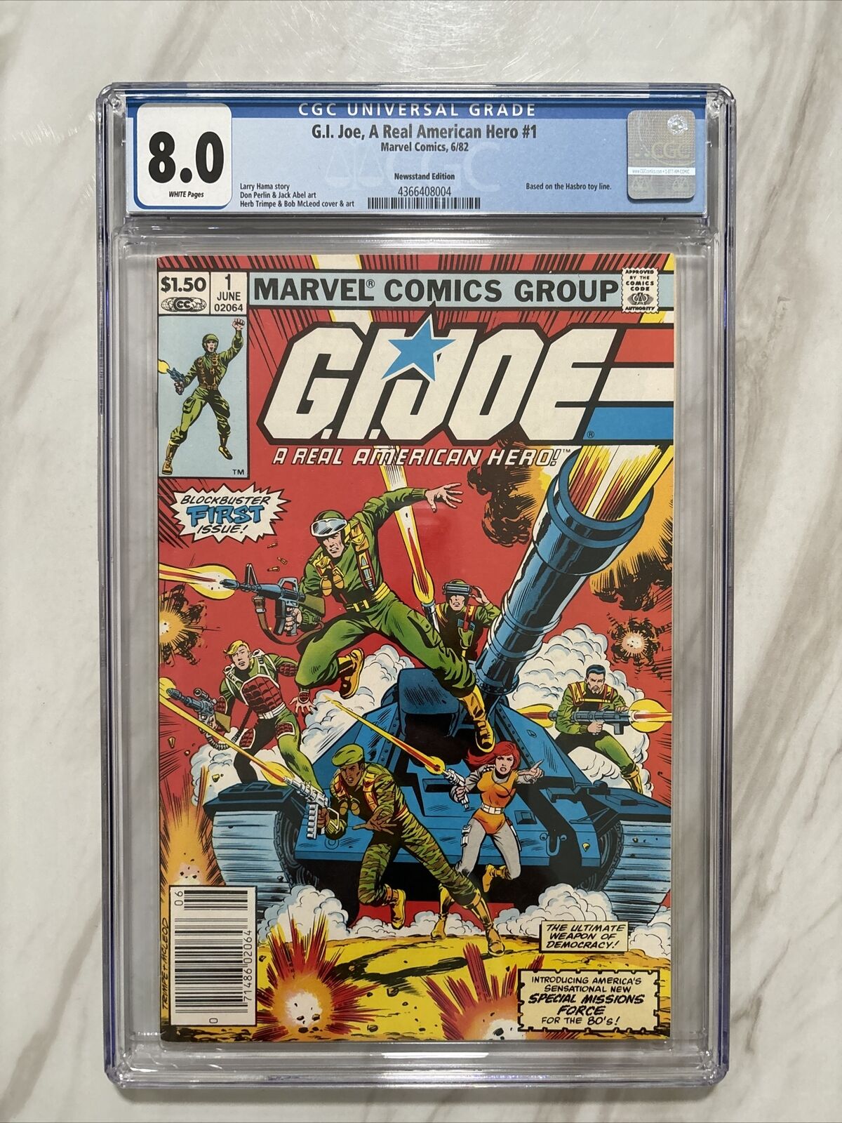 G.I. Joe A Real American Hero #1 (1982) CGC 8.0 1st Print Newsstand White Pages