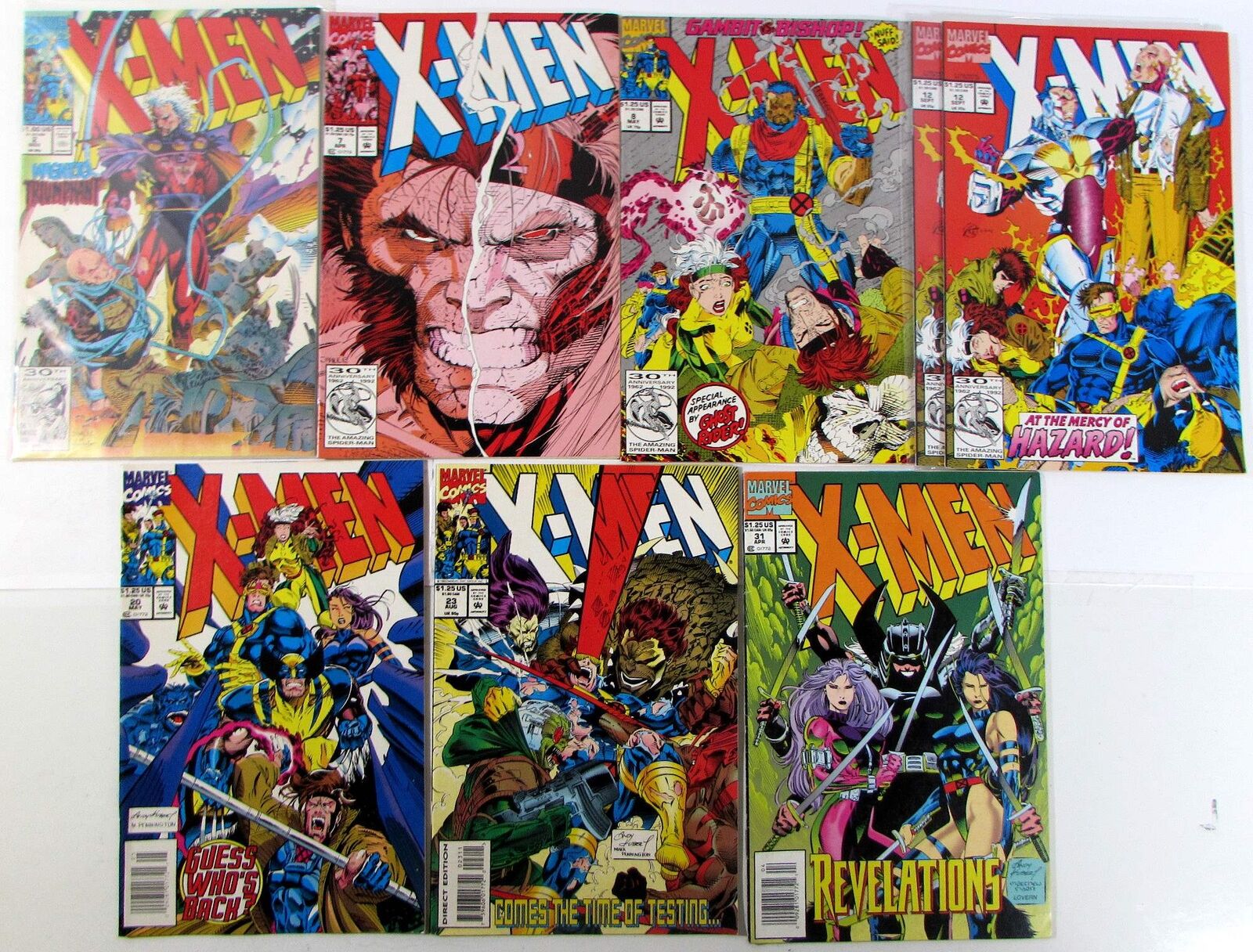 X-Men Lot of 8 #2,7,8,12 x2,20,23,31 Marvel Comics (1991) 1st Print Comic Books