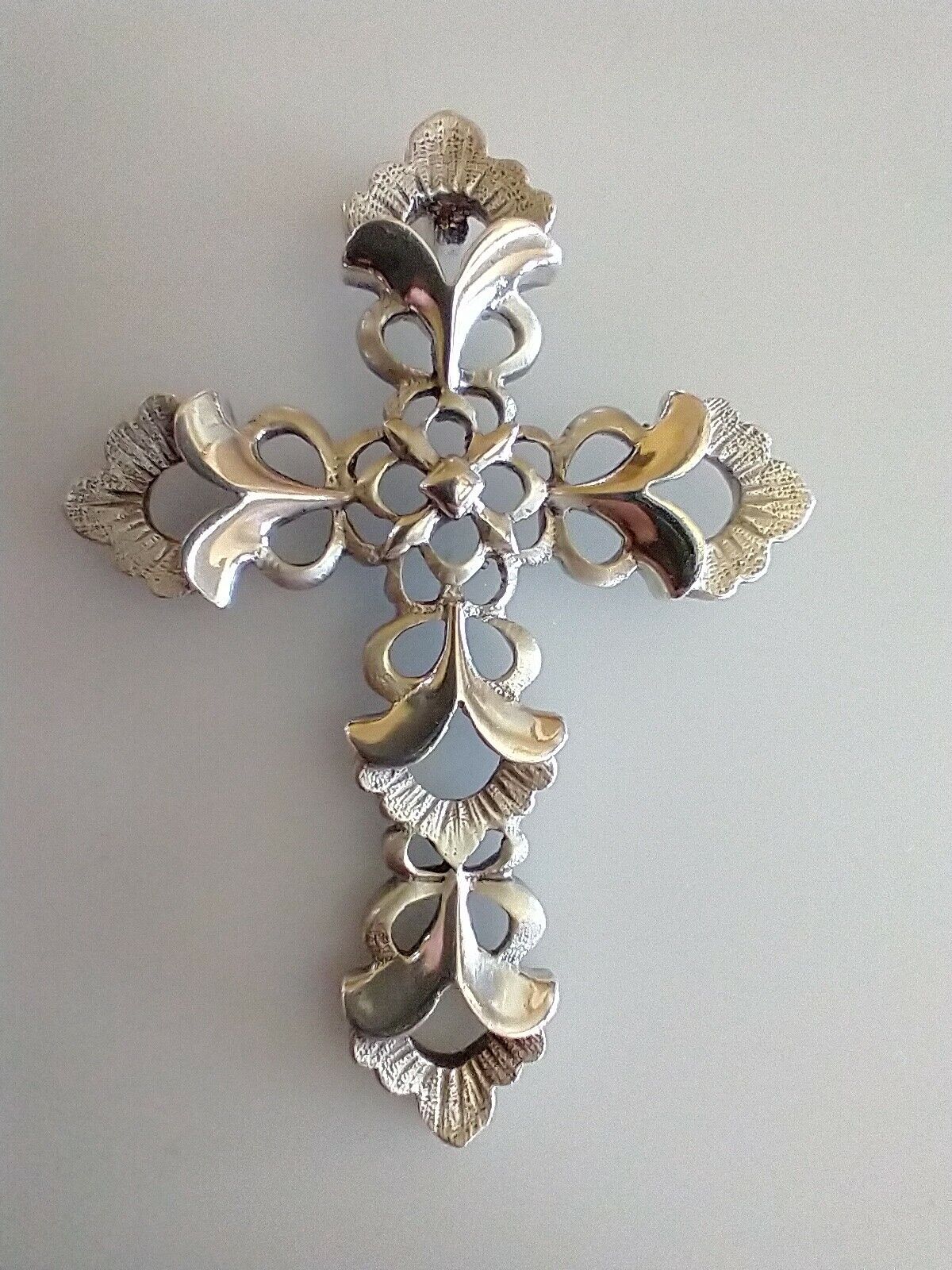 Vintage Creed Sterling Silver Large Cross Religious Medal