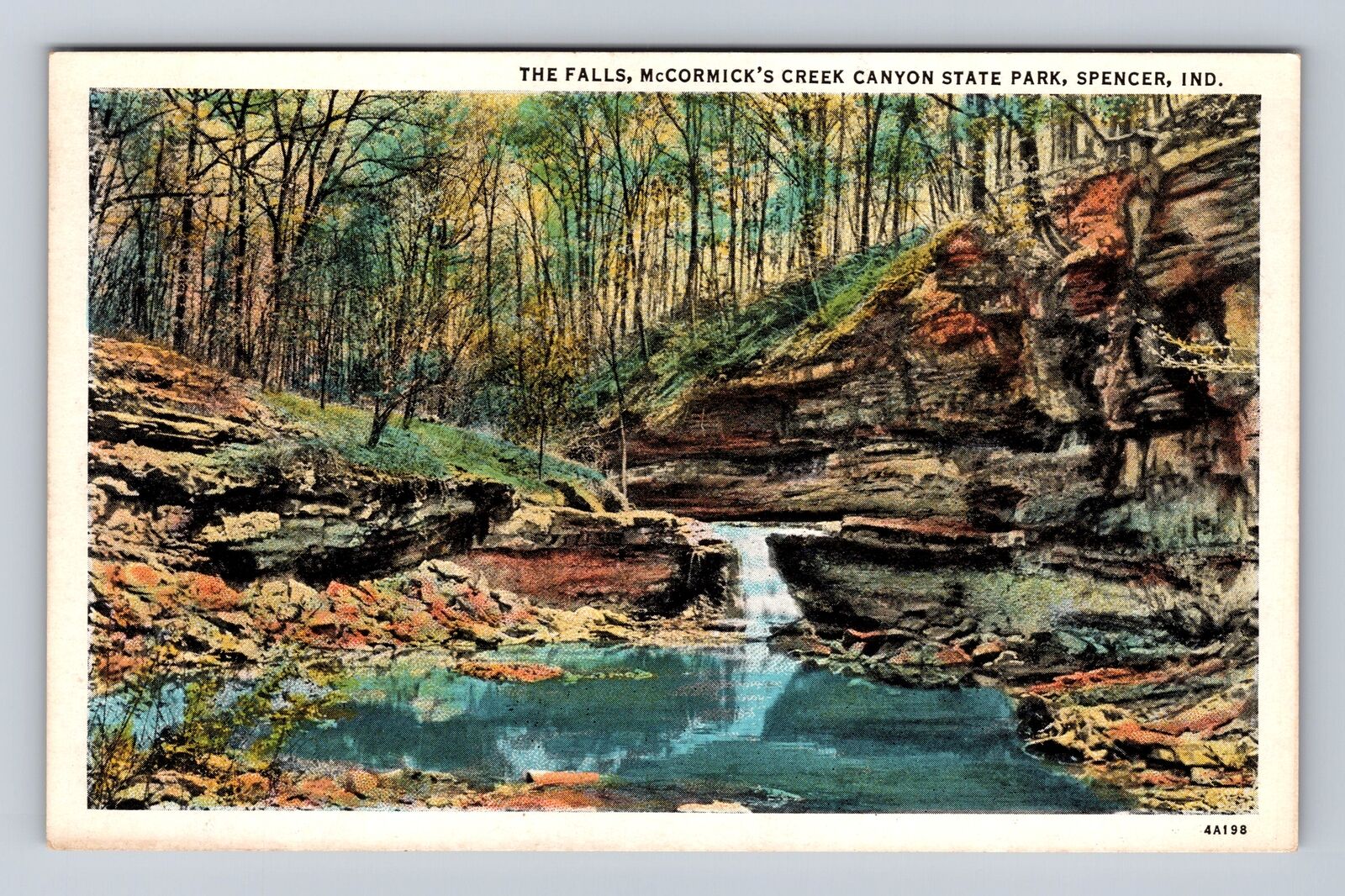 Spencer IN-Indiana, Falls, McCormick\'s Creek Canyon State Park Vintage Postcard