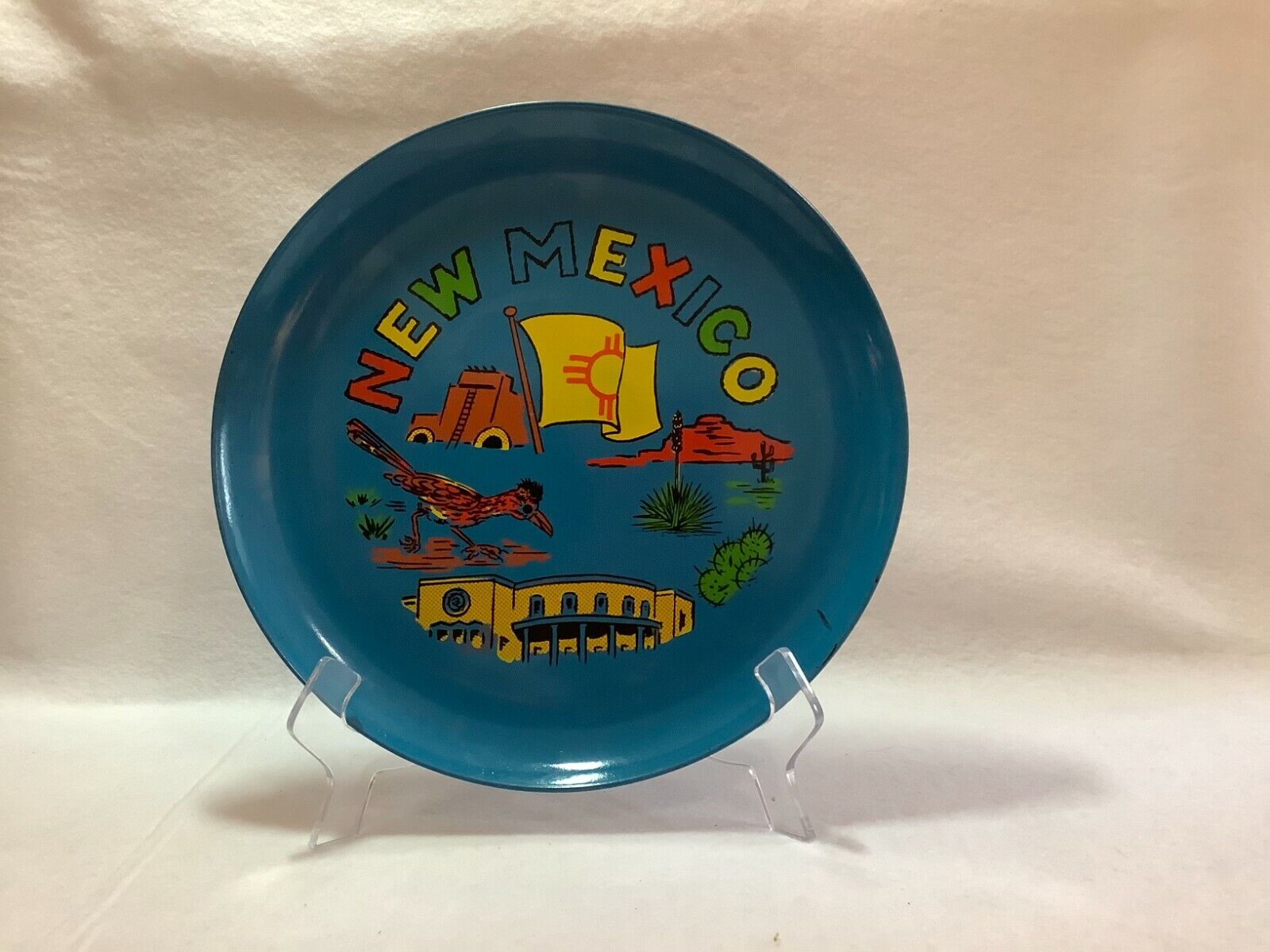 New Mexico Plastic Collectible Souvenir Tray or Large 10 inch Colorful Platter