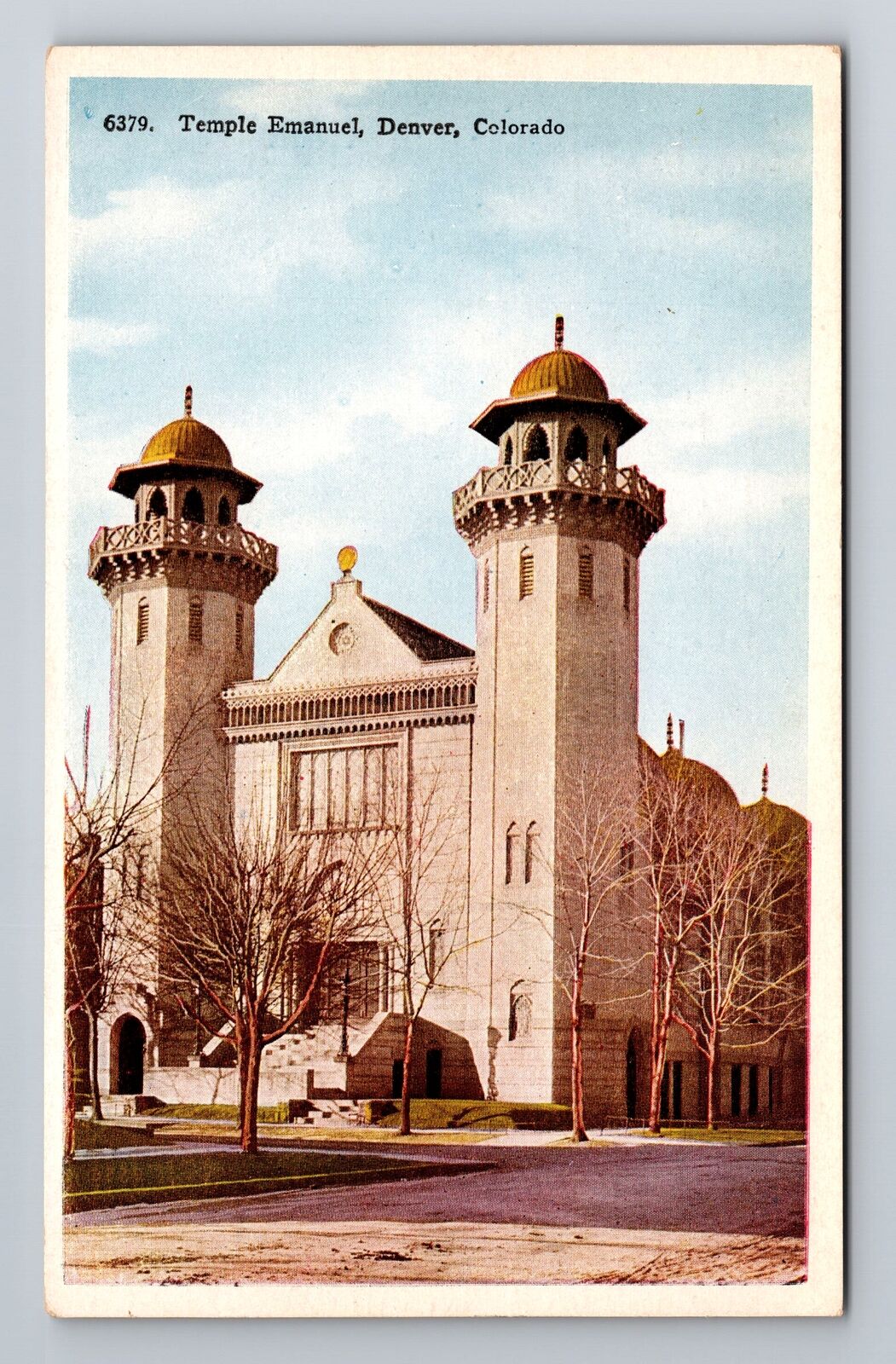 Denver CO- Colorado, Temple Emanuel, Antique, Vintage Souvenir Postcard