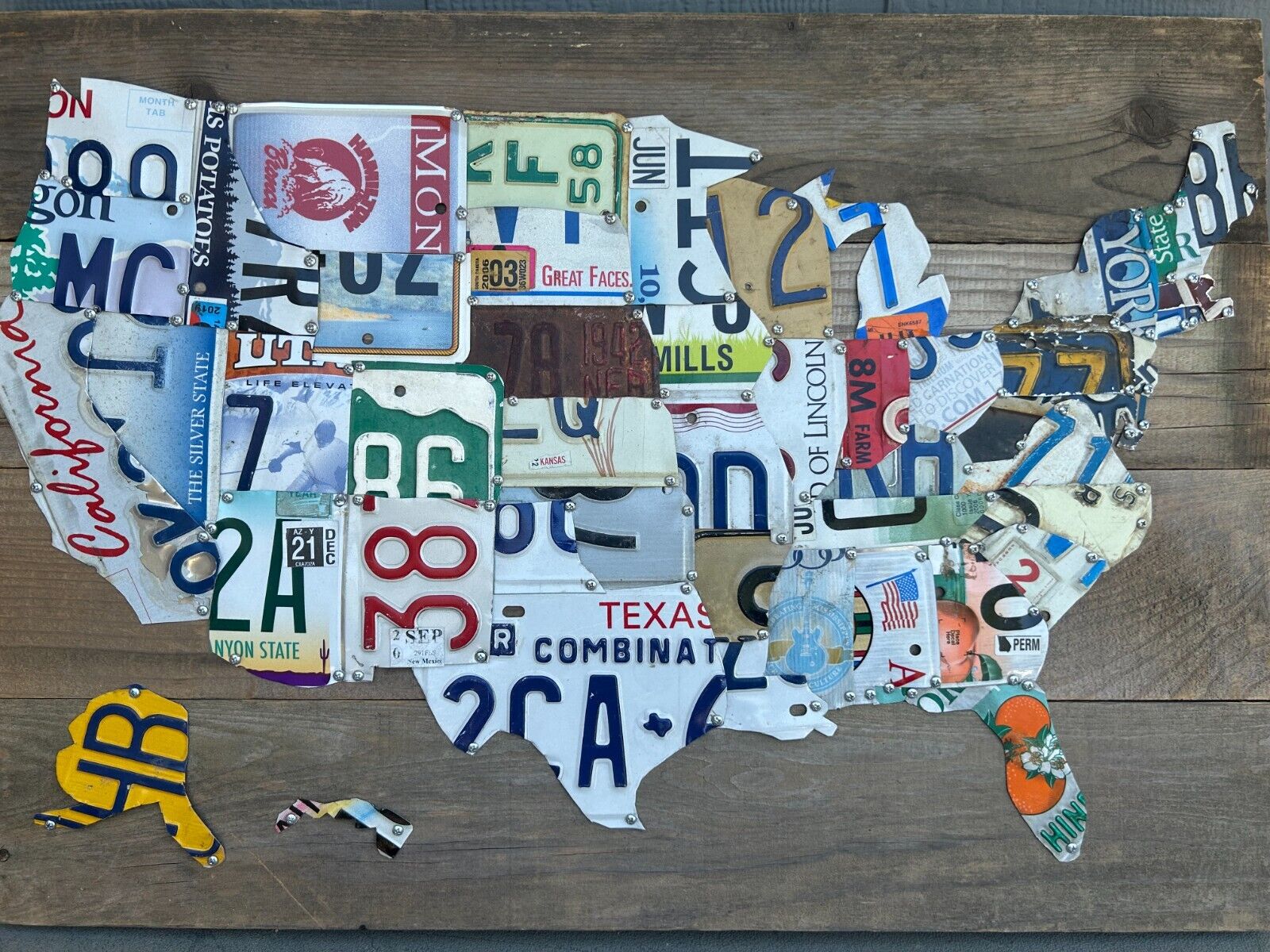  Large Authentic USA License Plate Map  