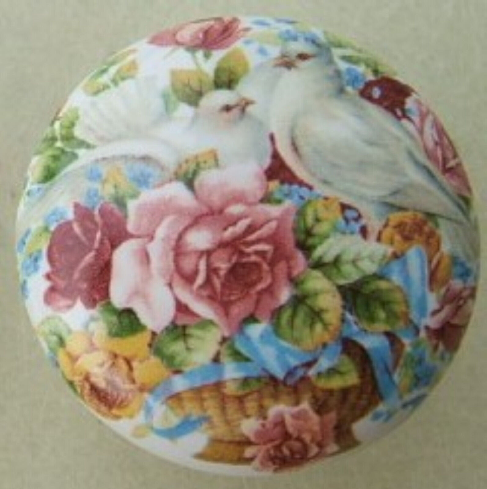 Cabinet Knobs Roses & Doves Blue Rose Dove Flower Bird