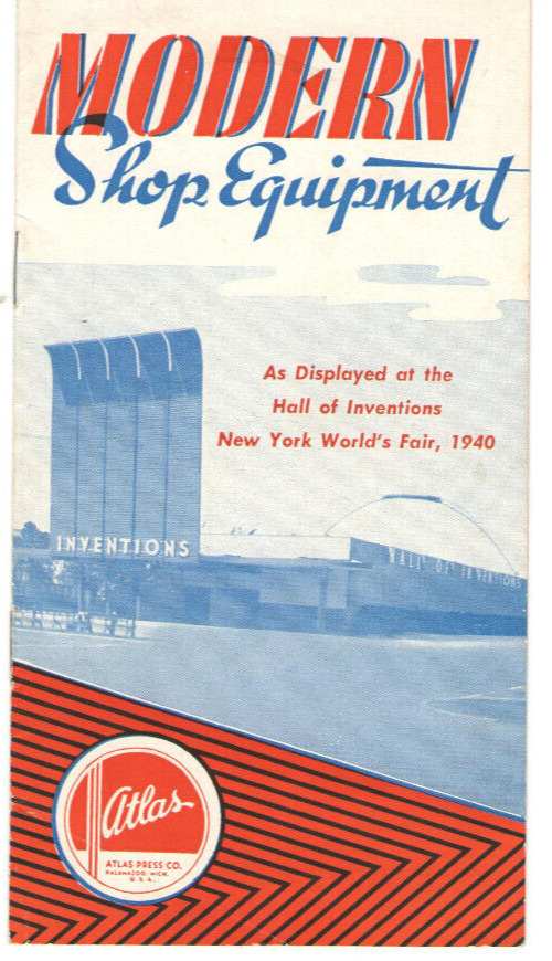 VTG 1940 NY WORLD\'S FAIR ATLAS MACHINE TOOL ADVERTISING BROCHURE LATHES/DRILLS+