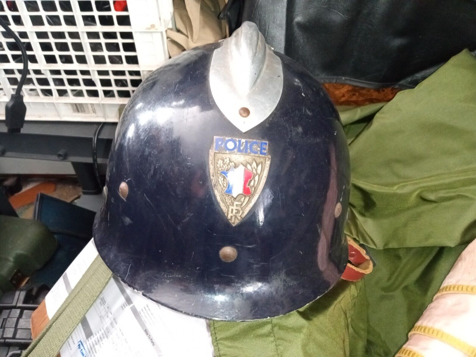 French Police Helmet Complete Dated 1962
