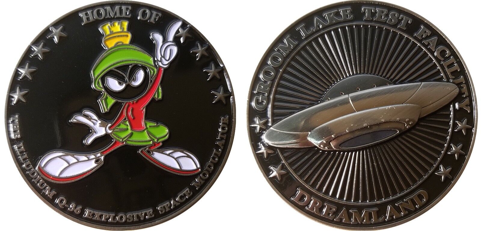 Area 51 Groom Lake Nevada-Marvin Martian Alien UFO Challenge Coin 2\