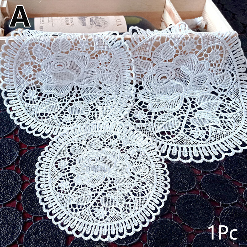 Hand Crochet Lace Placemat Lace Hollow Coasters Table Mats Tea Mat 15-25cm HOT