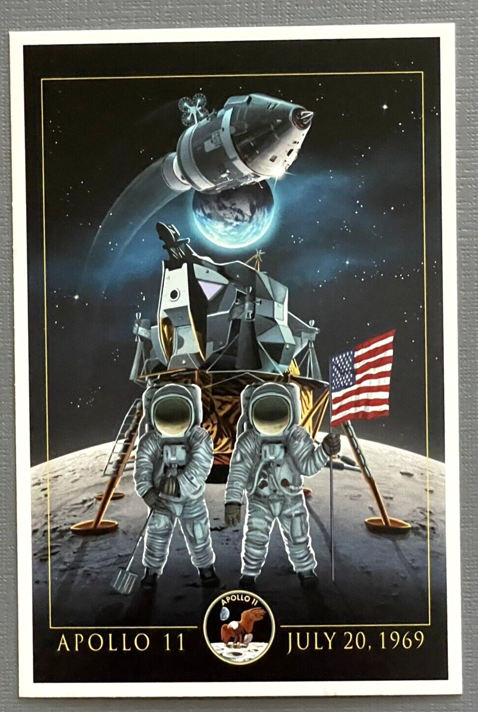 Apololo 11 - Lander and Astronauts - Lantern Press Postcard