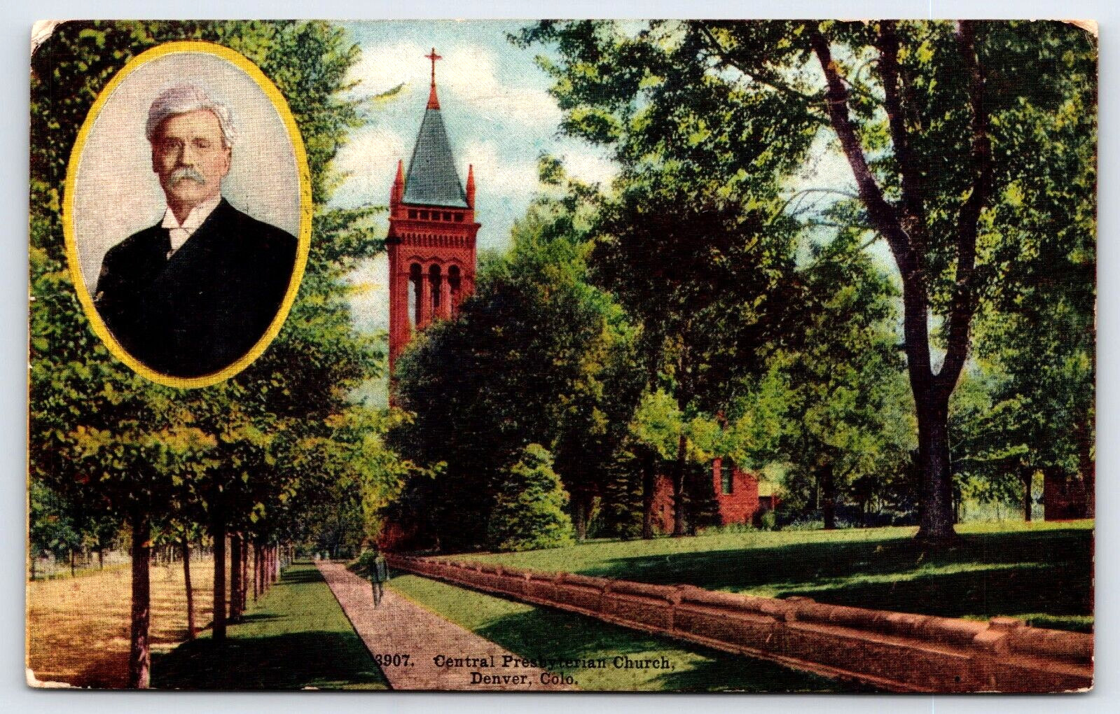 Original Old Vintage Outdoor Postcard Central Presbyterian Church Denver, CO USA