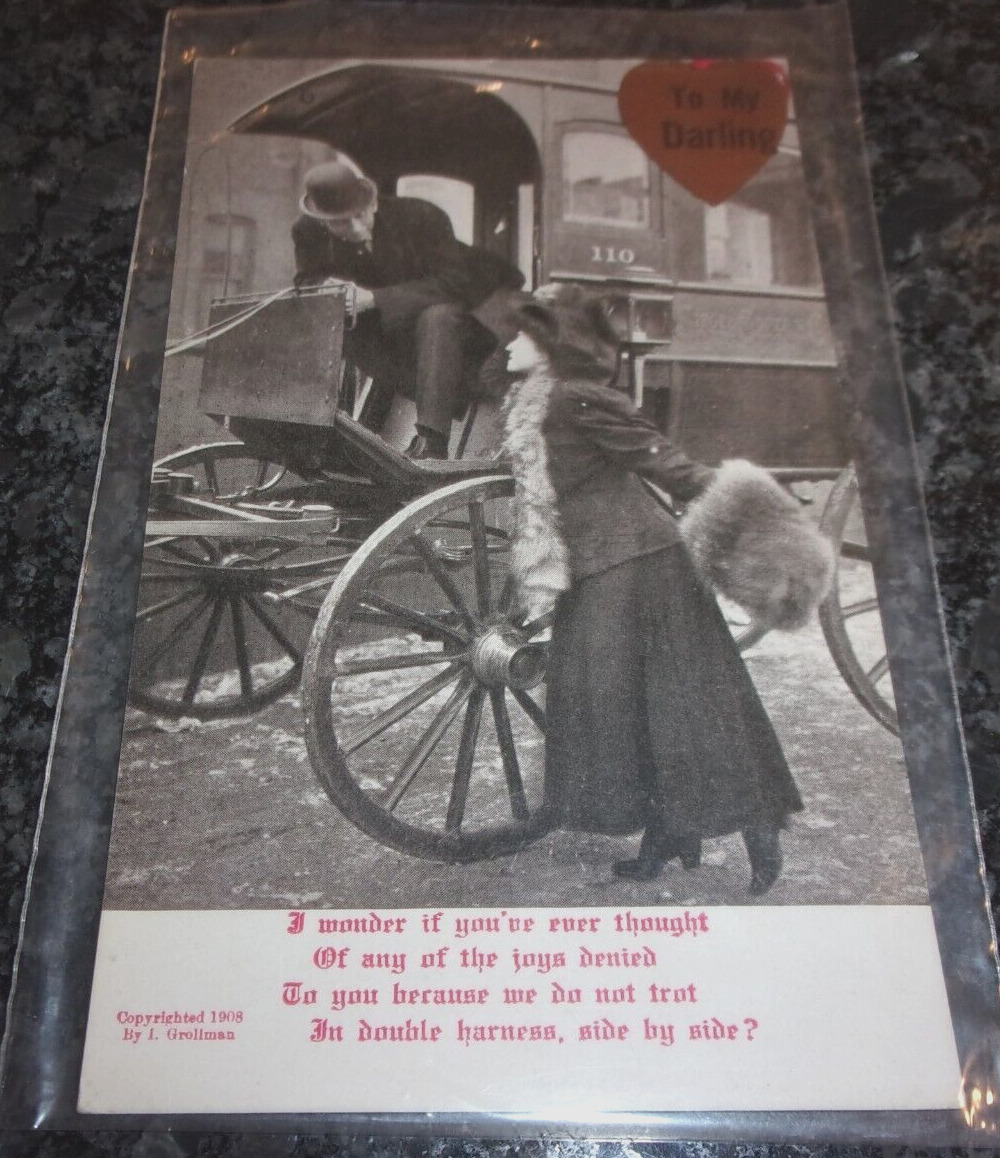 TO MY DARLING - Vintage Postcard - Posted 1908 GROLLMAN  Poem Card -