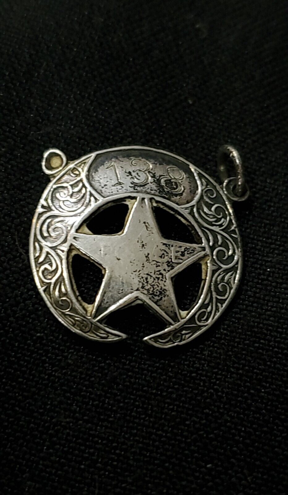 Small NOPD New Orleans Police Department Sterling Badge Sliding Pendant
