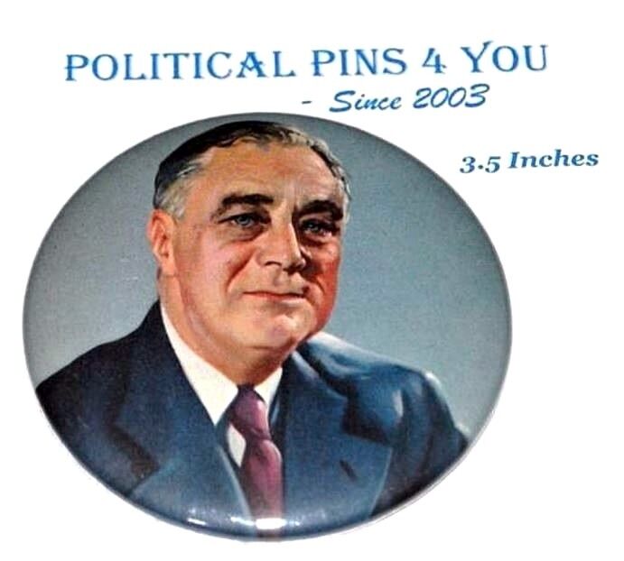 1936 Franklin D Roosevelt FDR campaign pin pinback button political president