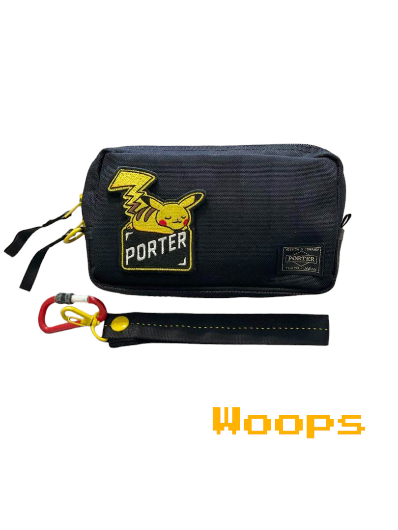 Rare Porter x Pokemon collaboration 2WAY pouch Black