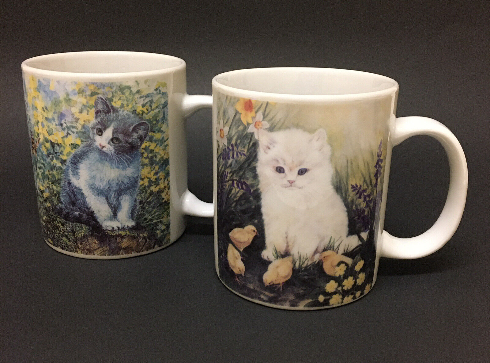 Vintage Cat/Kitten Coffee Mugs~Set Of Two