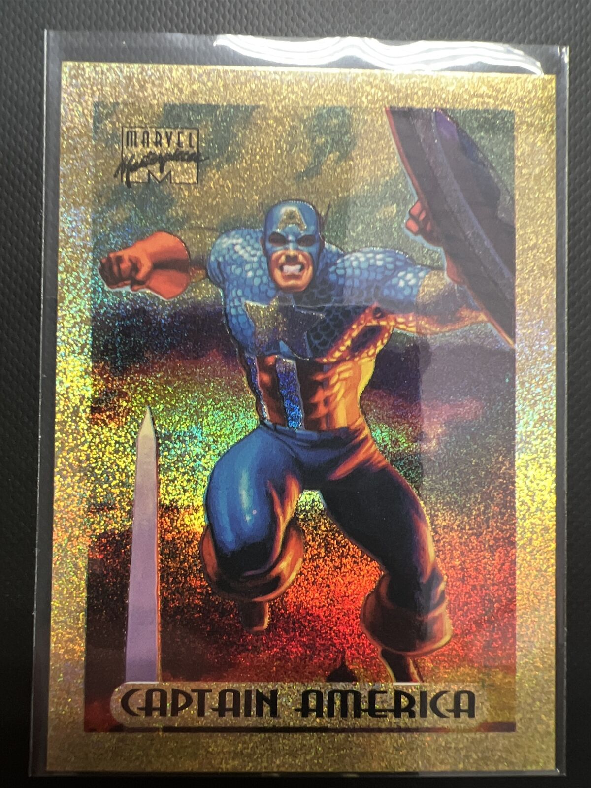 1994 Marvel Masterpieces Gold Holofoil Captain America