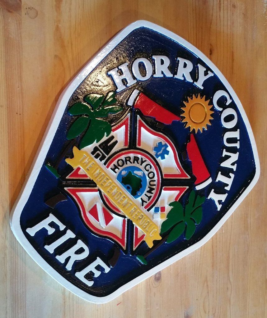 Fire Department Horry County 3D routed wood patch plaque sign Custom 