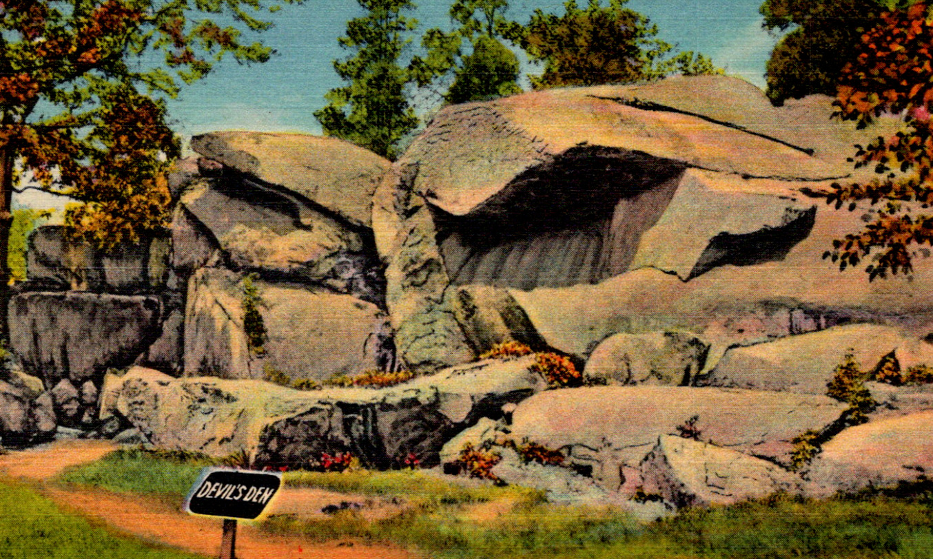 Vintage C 1915 Devils Den Civil War Battle Gettysburg PA Rock Formation Postcard