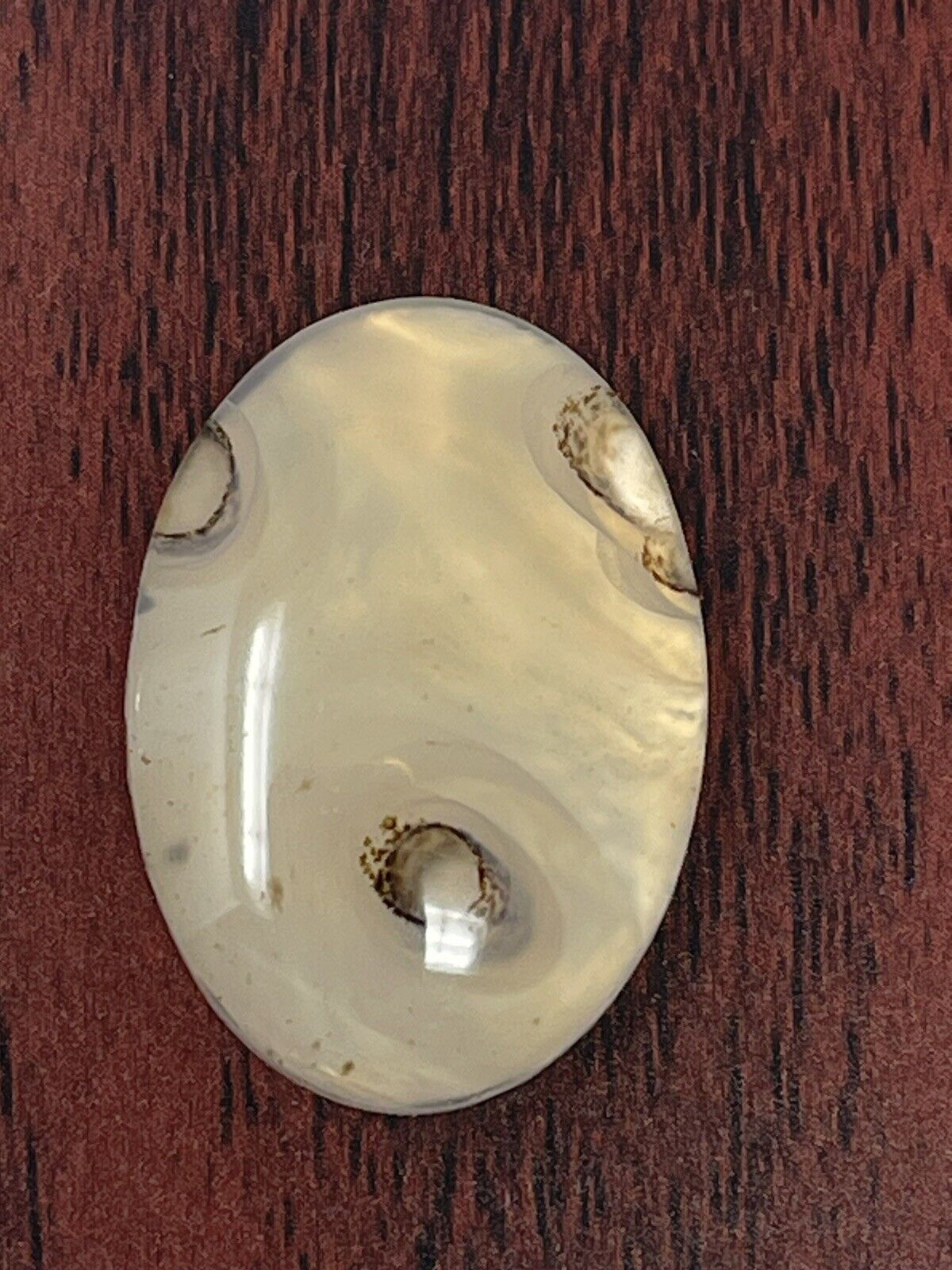 Vintage Polished Wyoming Flower Agate Cabochon 24 x 18 Oval Stone
