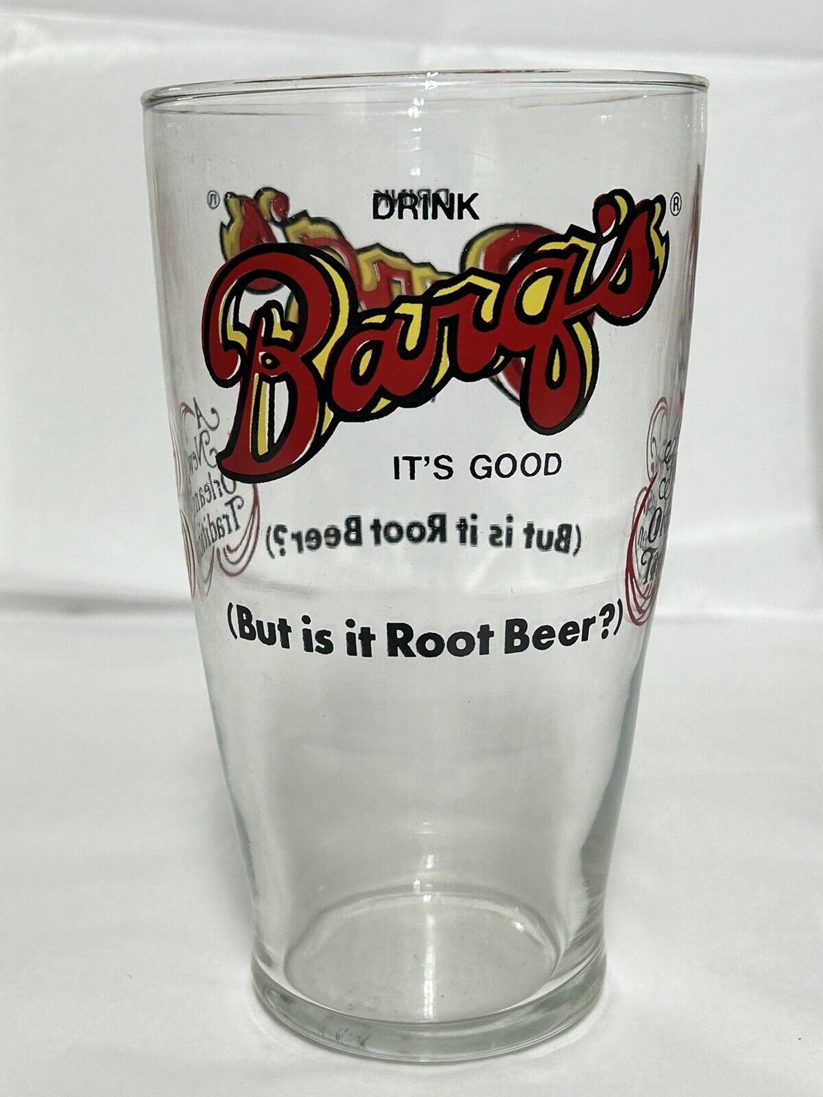 Vintage Drink Barq's Glass-A New Orleans Tradition-(But is it Root Beer?)