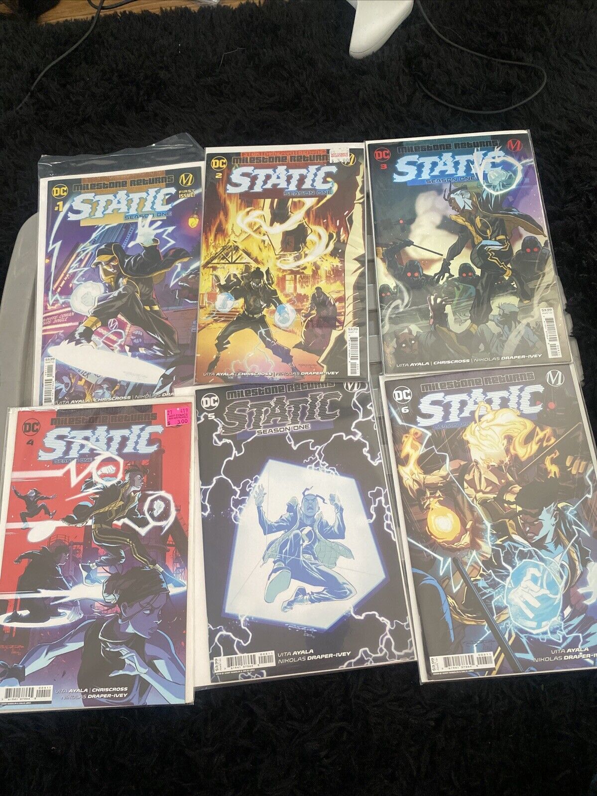 Static: Season One #1-6 Full Story Single issue lot. 