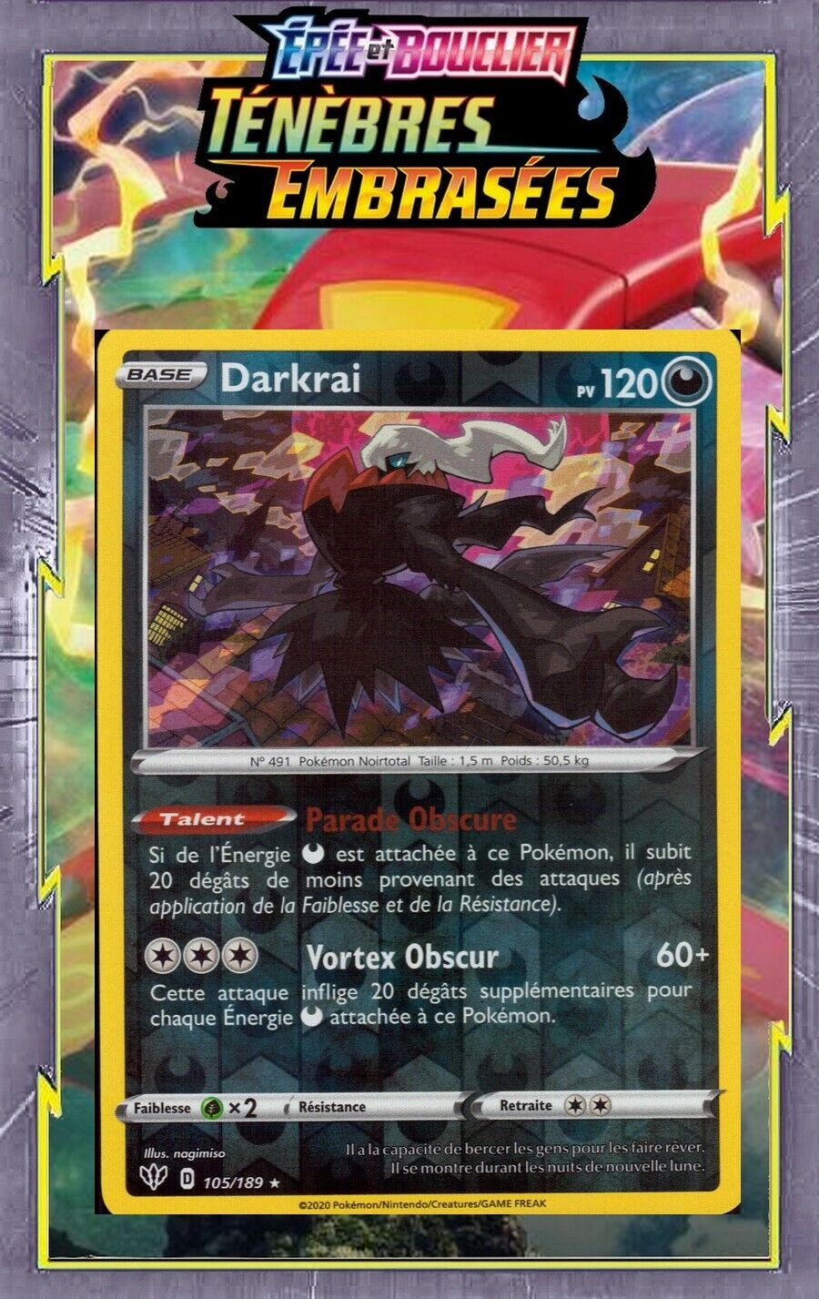 Darkrai Reverse -EB03:Burning Darkness - 105/189 - New French Pokemon Card