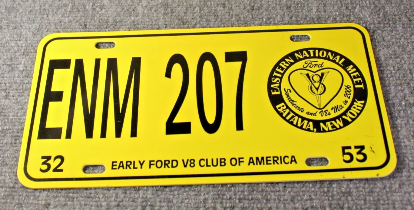 1932-1953 Early Ford V8 Club of America ENM 207 License Plate