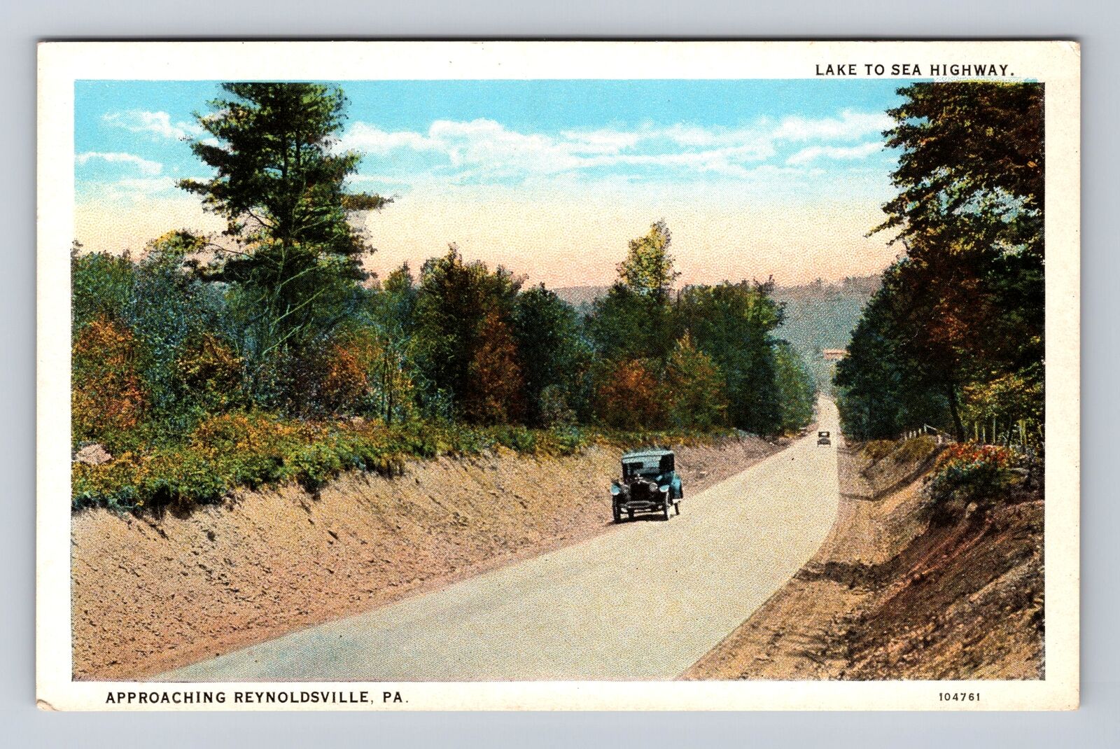 Reynoldsville PA-Pennsylvania, Lake to Sea Highway, Vintage c1930 Postcard