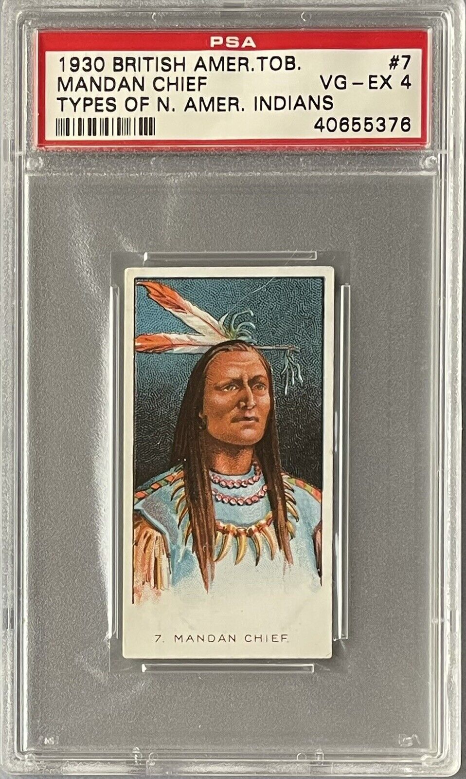 1930 BAT British Amer. Tob. types of NA Indians MANDAN CHIEF #7 PSA 4 VG-EX
