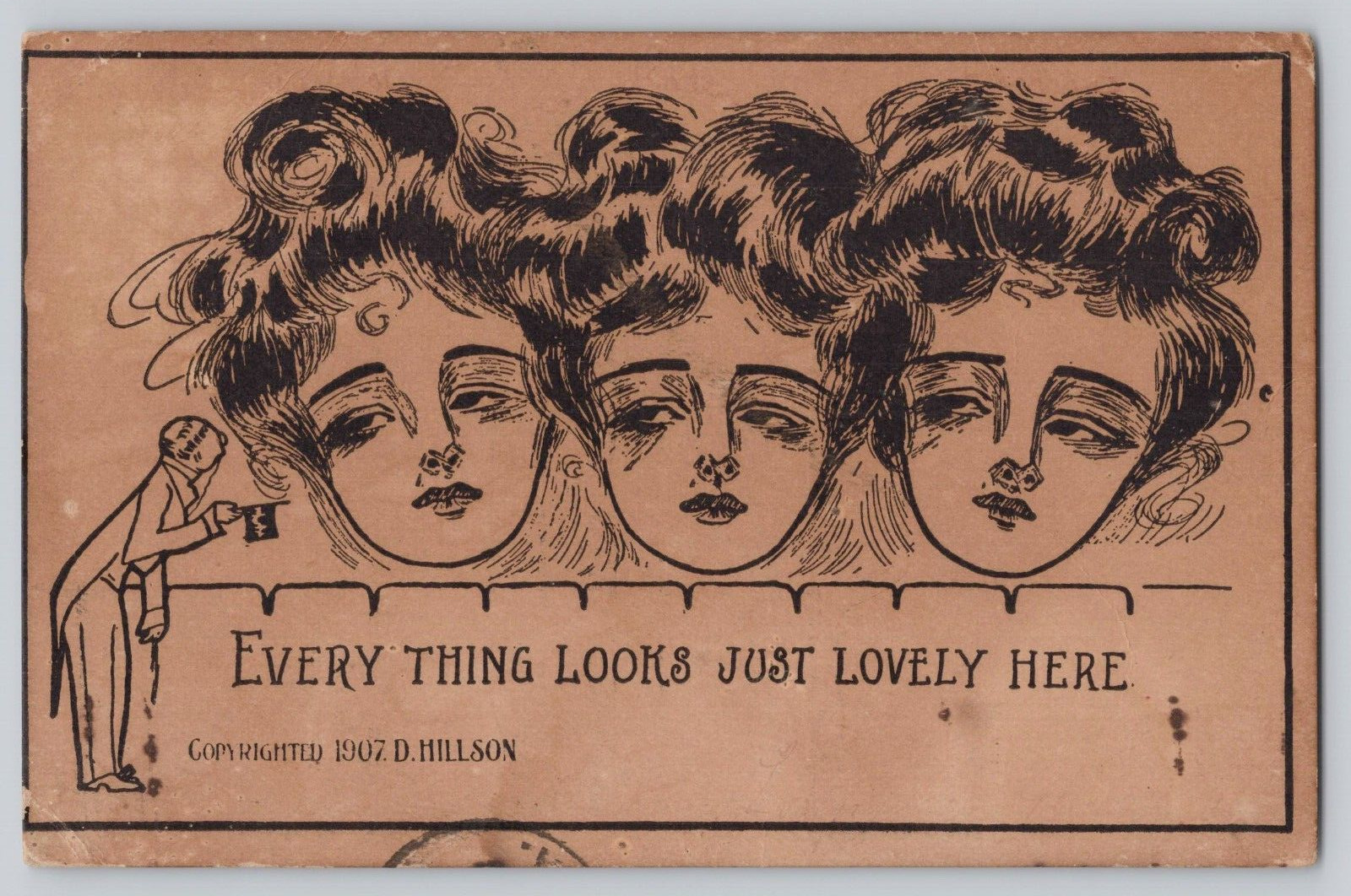 Postcard Pretty Ladies Everything Lovely Here c 1907 D Hillson Artist