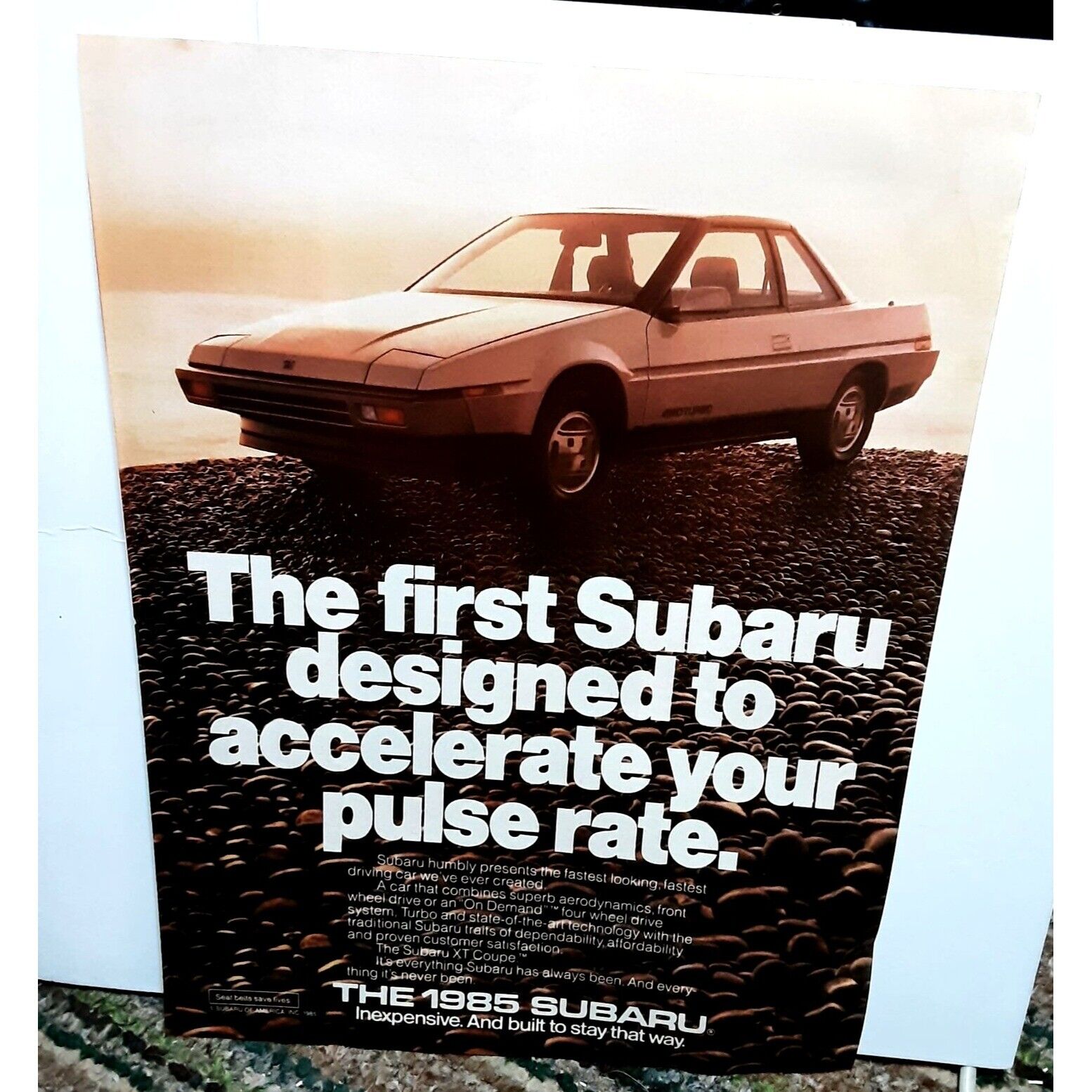 1985 Subaru Car Accelerate Your Pulse Original Print Ad