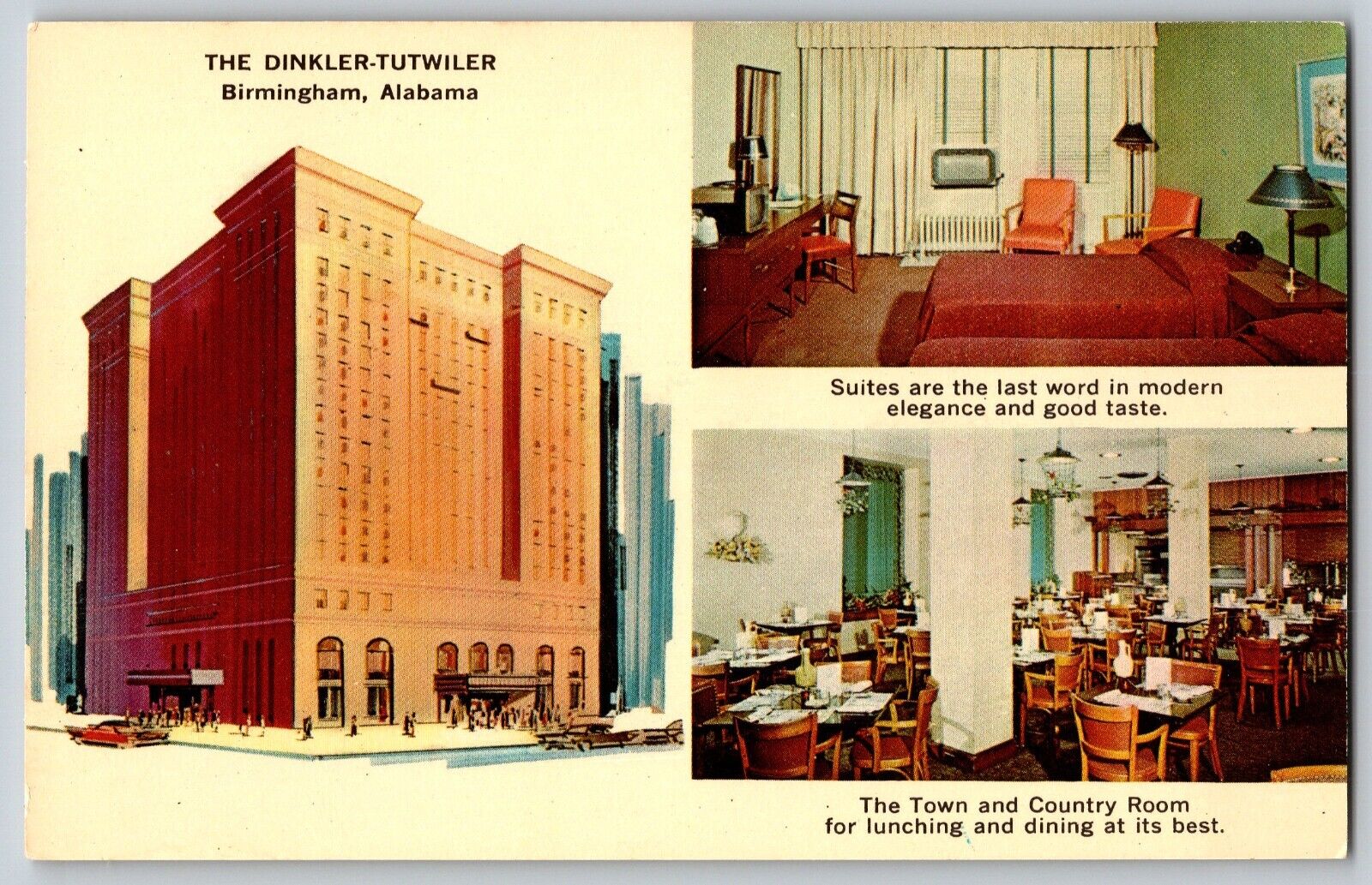 Birmingham, Alabama - The Dinkler - Tutwiler Hotel - Vintage Postcard - Unposted