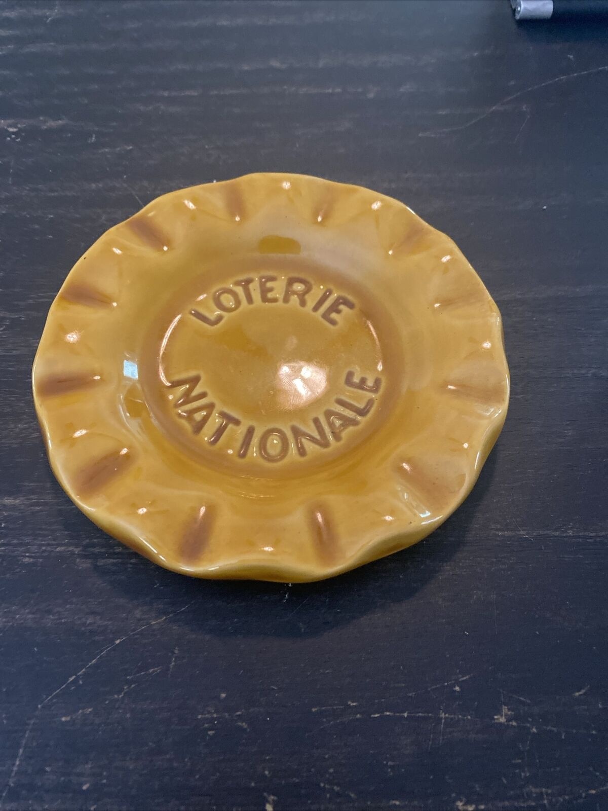 Vintage Ashtray Nationale Loterie Cendrier Gold
