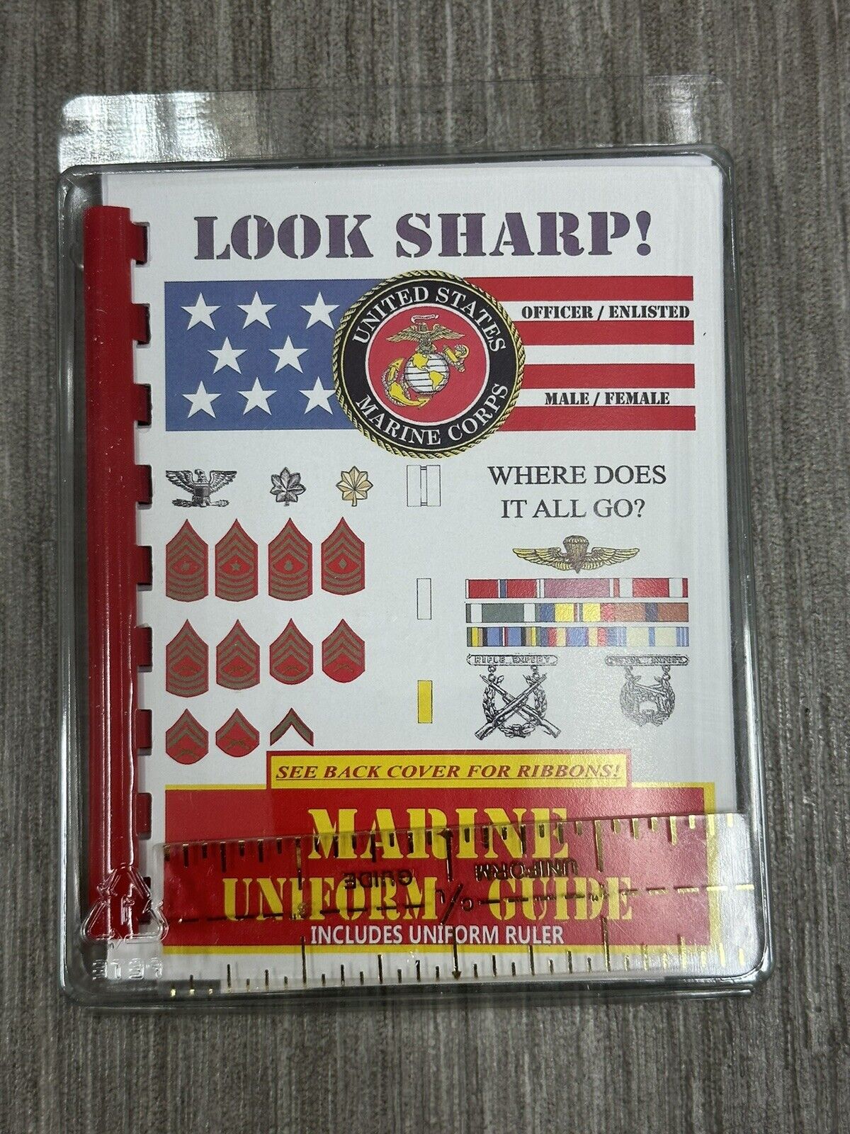 Marines USMC Look Sharp Uniform Guide Book & Ruler Brand New