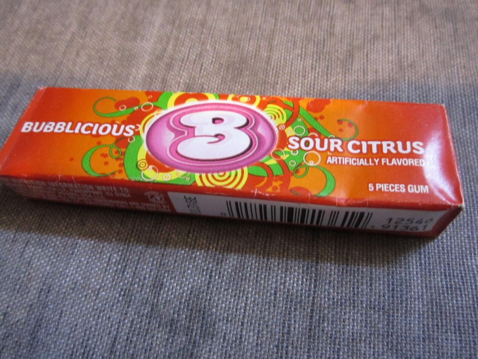 Bubblicious Sour Citrus Gum 1 sealed collector pack Scarce Collectible