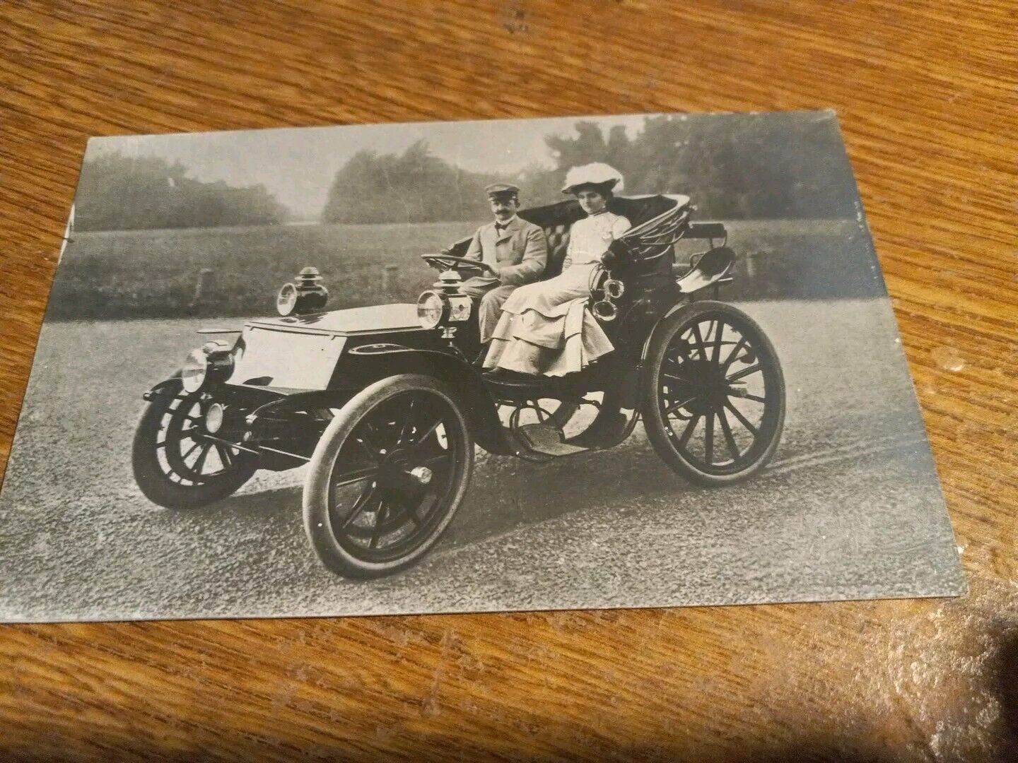 1907 real photo postcard of early automobile Italian