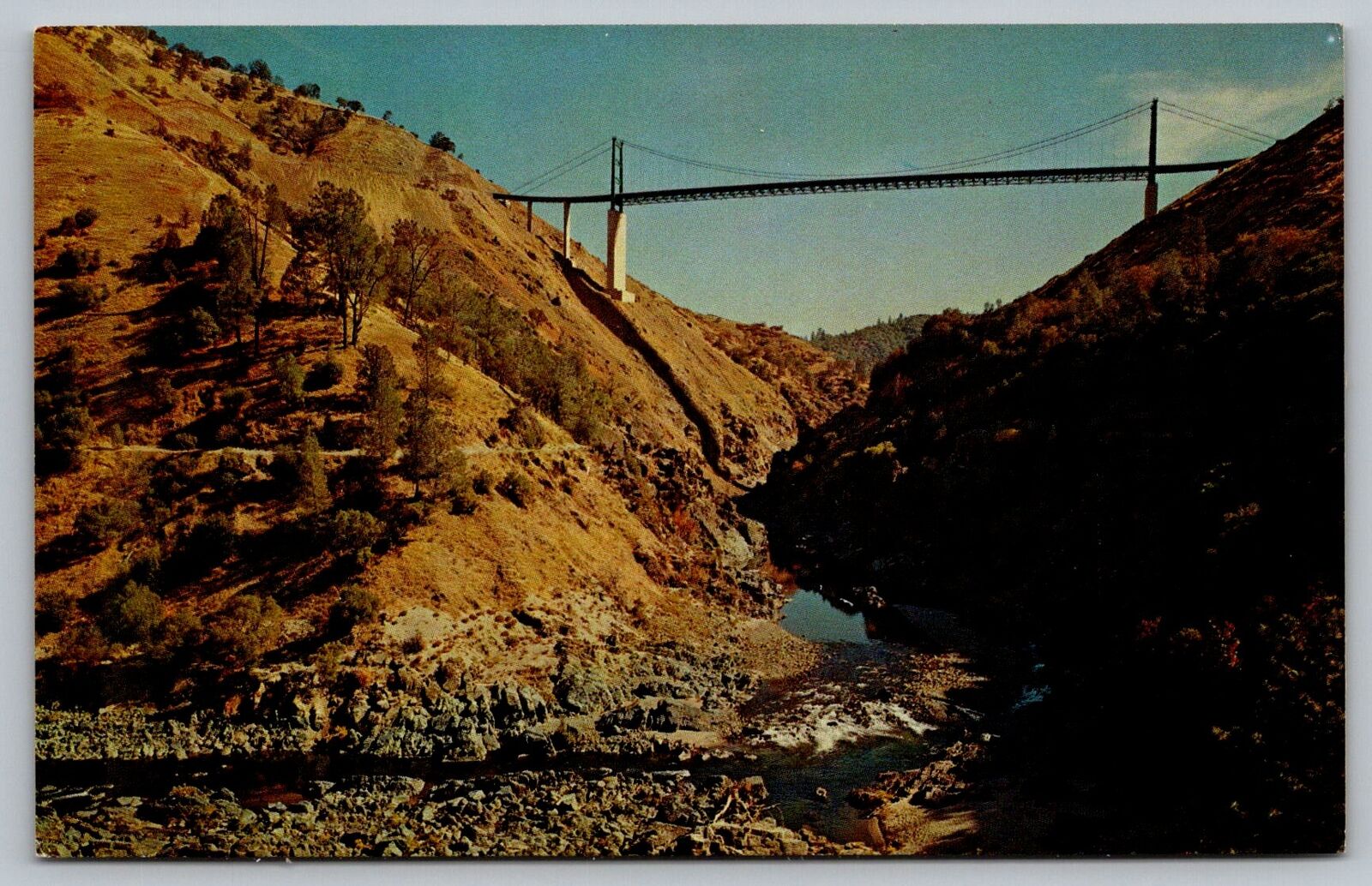 Bidwell Bar Bridge Postcard Lake Oroville CA