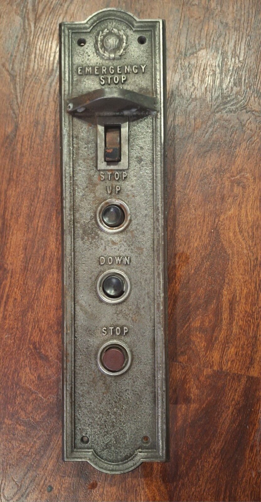 OTIS ELEVATOR Brass Emergency Stop/Run Up/Down Button Controls